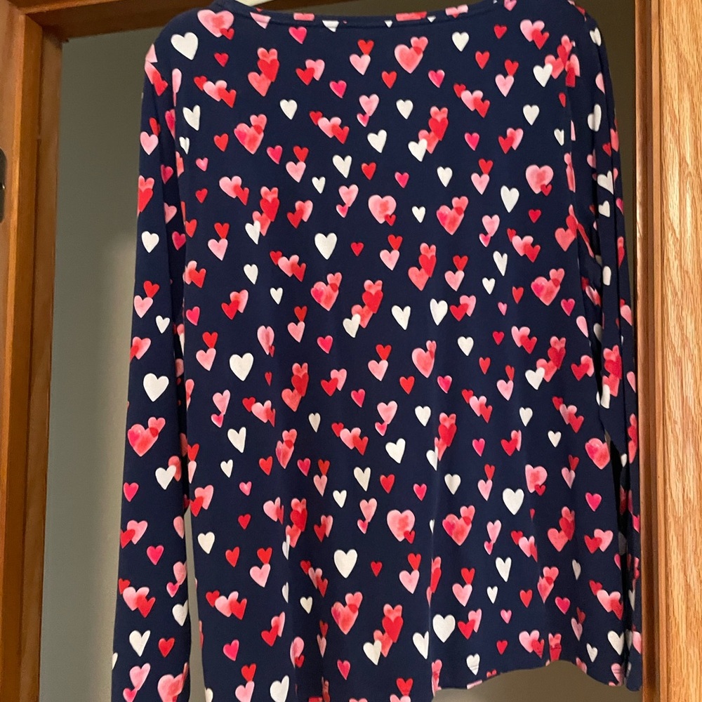 Talbots novelty long sleeve t-shirt with hearts - Picture 2 of 4